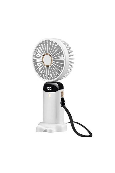OEM Ventilator portabil 4 în 1, paknam®, 5 viteze, pliabil, 10000mAh, suport telefon, parfumat, alb, 190x90x60