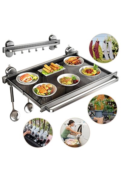 SUNUP SN-26733 Duvara Monte Vantuzlu Katlanır Masa Çamaşır Rafı