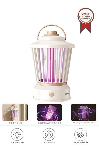 Torima Elektrikli Sinek Öldürücü Şarjlı Uv Işıklı Lamba Sivrisinek Kovucu Sineksavar SSK12 Beyaz