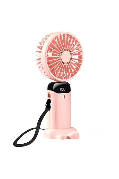 Healife Ventilator portabil Healife, 3 în 1, 5 viteze, reglabil 90°, afișaj LED, roz, 4000mAh