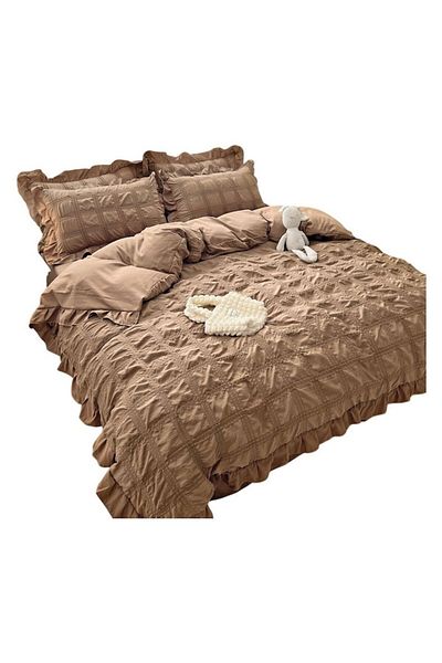 OEM Double Bed Creponated Linen, Cotton 6 Pieces for 2 People