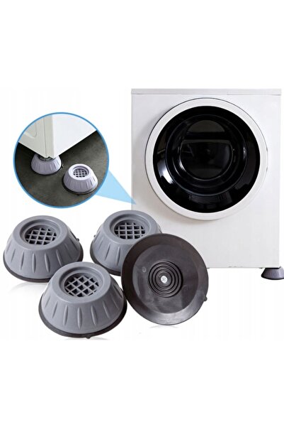 WELLY Set 4 non-slip feet for washing machine, noise reduction, TPR rubber, 3.5x7.8 cm, gray