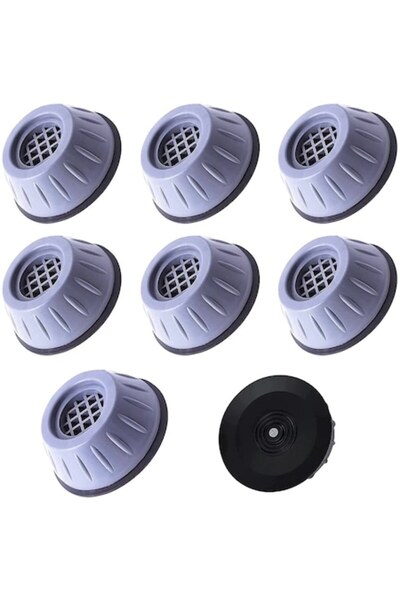 OEM Set 8 pieces anti-vibration support, for washing machines, dryers, furniture, gray, 80.8x30.8mm