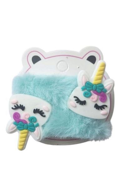 parti sürprizi Set de 2 agrafe de păr cu pene de unicorn floral, culoare albastru bebeluș