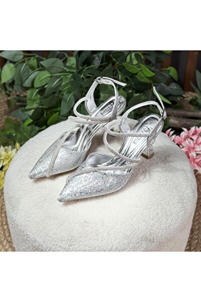 MEY Stone Striped Shiny Special Day Heel Shoes M1119