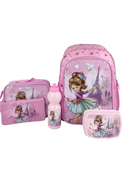 Roco حقيبة ظهر باريس جيرل ٥ في ١ مع ملحق - حقيبة مدرسية أنيقة للبنات مقاس ١٦/...