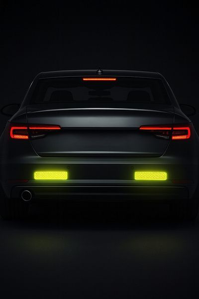 Home Car Bumper Sticker with Yellow Reflectors 2Pcs Highlighter Night Visibility Enhancer Safety Sticker