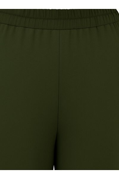 ALİA Țesătură de viscoză Pantaloni de mărime mare cu croiala confortabilă- kaki-