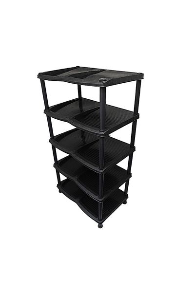 Planet Suport pantofi plastic negru, 77x47x30