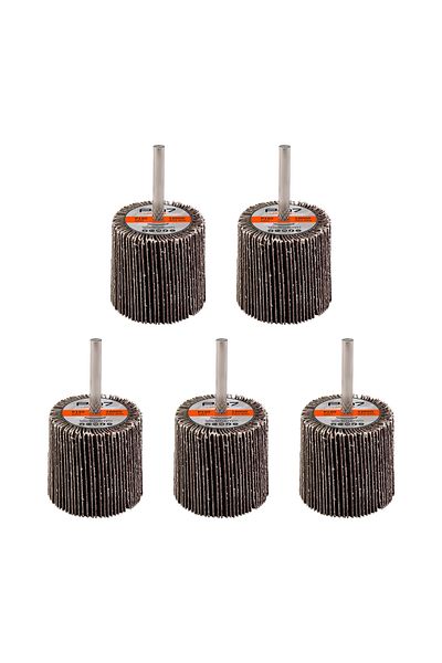Lawazim Pro7 Sanding Flap Wheel 5pcs - 50x50mm 120 Grit, 6mm Shank for Drill, Metal & Wood Polishing