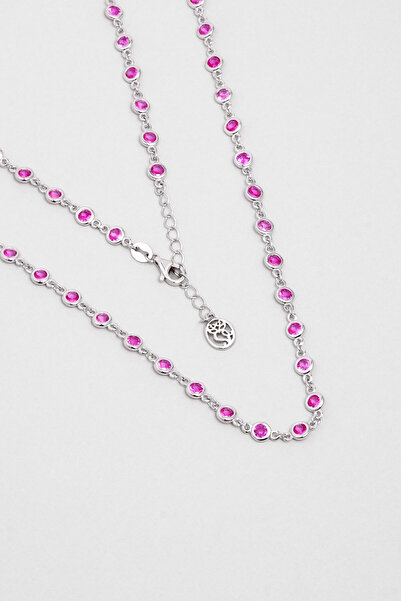 So CHIC... Rosalinda 18 Ayar Beyaz Altın Kaplama 45 Cm Gümüş Kolye