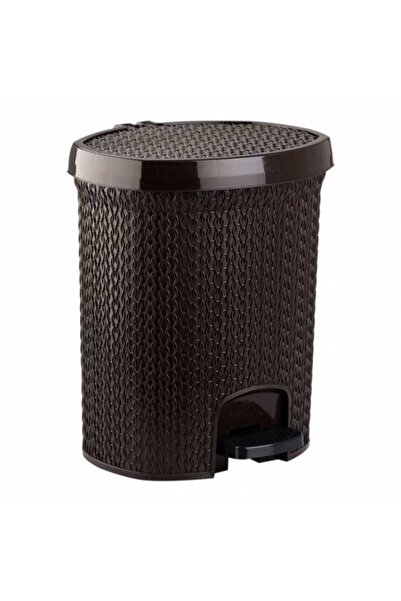 OEM Pedal-operated Plastic Trash Bin, 15 Liters, Myhomes, Brown