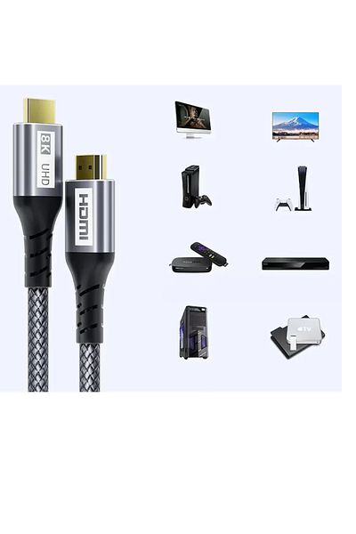 Gardien HDMI cable 8K, 1m, compatible with Xbox, PS5, TV, gray