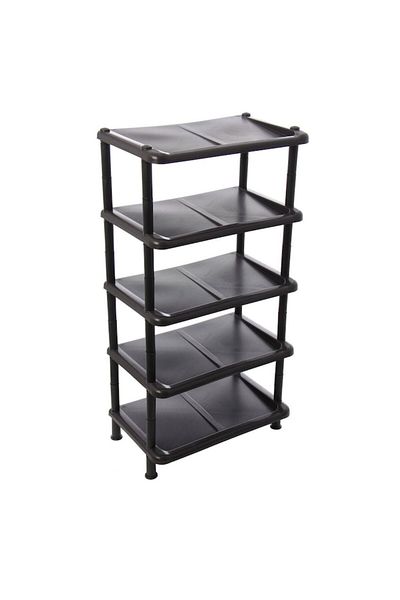 OEM Grunberg Plastic Shoe Rack, 5 Levels, Black