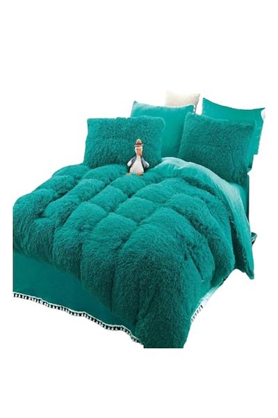 JOJO HOME Set Lenjerie Cocolino Super Pufoasa, Pat 2 Persoane, Verde, LLJ-11