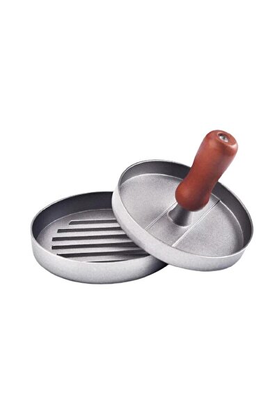 GENERAL Hamburger Press with Aluminum and 50 Sheets, Non-Stick, 12 cm, Wooden Handle