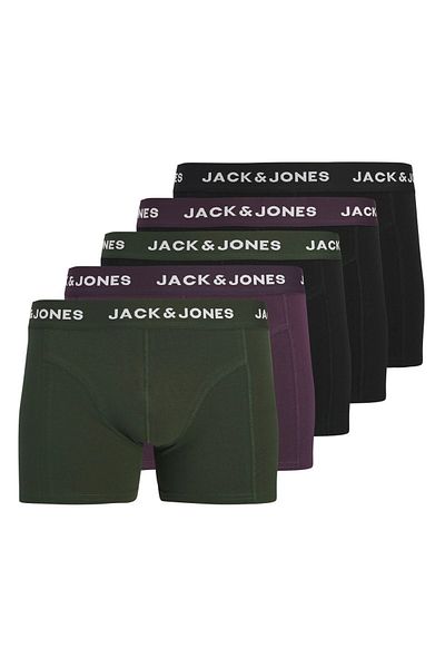 Jack & Jones Men's Pack of 5 Solid Color Boxers - Solid
