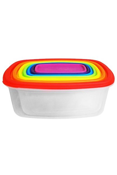 Vanora Home Set 7 rectangular food containers with lids, Vanora Home, plastic