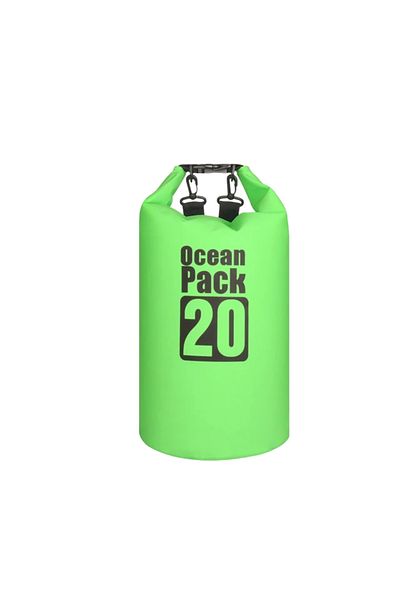 TECOS Rucsac impermeabil de tip drybag, Tecos, capacitate 20 L, verde, pentru activități de exterior