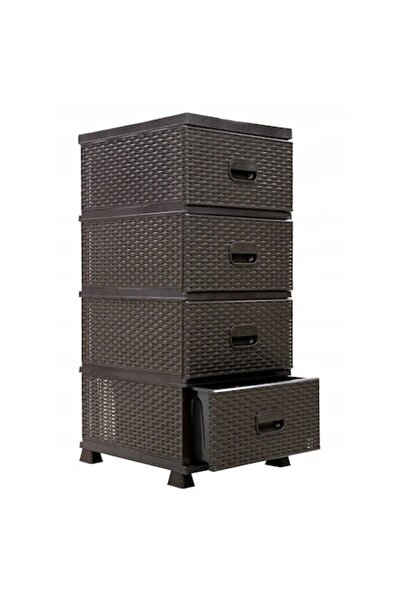 Ramiz Pachet promo: Dulap depozitare Plastic Cu 4 sertare Maro