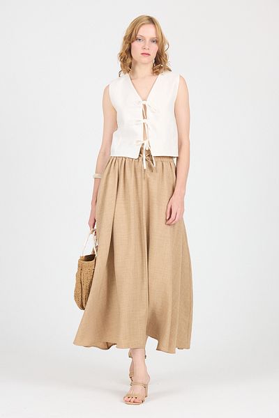 Rays Mink Cotton Bell Cut Lace up Long Skirt 8024