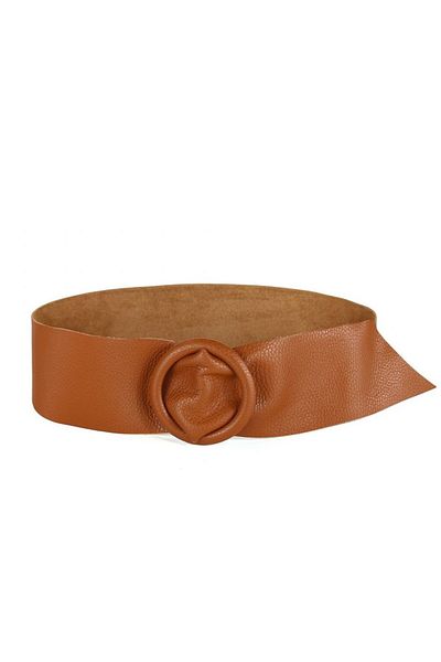 OEM Wide waist belt, cognac brown