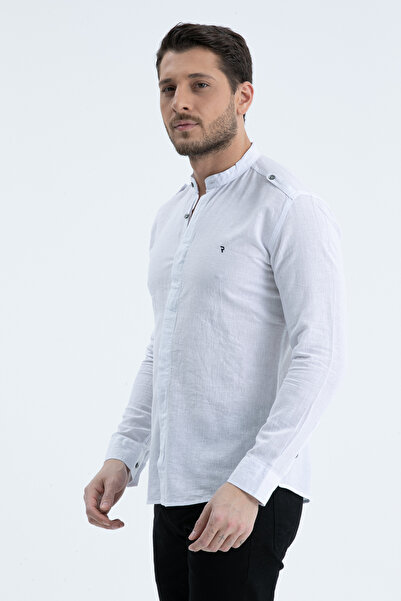 Klothy Ανδρικό λινό πουκάμισο με γιακά δικαστή 2514