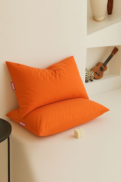 İQON |   Mix & Match |   Plain |   Ranforce Set of 2 Pillowcases Orange