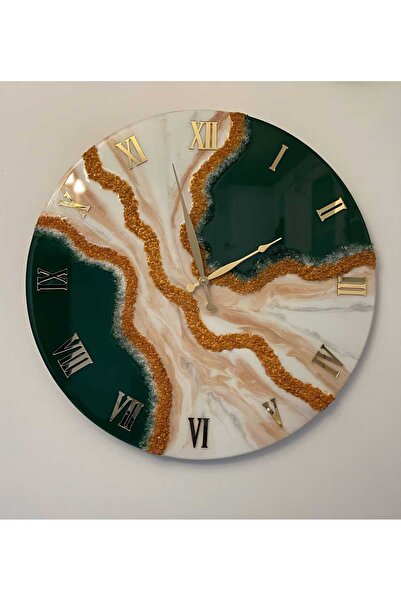 SART Creative Elegant Unique Decorative Wall Clock - Diameter 60 Cm, Natural Crystals, MDF, Epoxy
