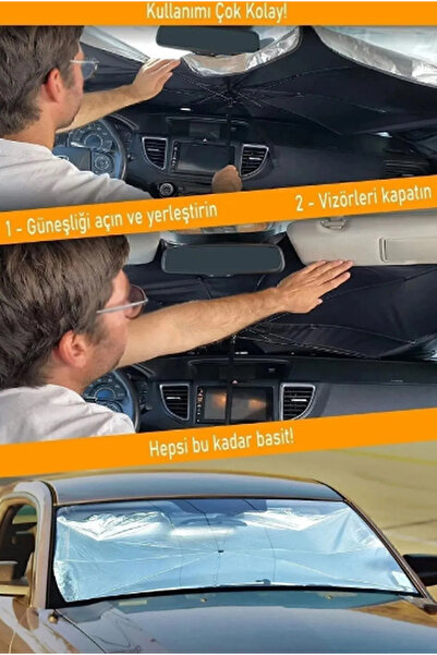 iq elektronik Tüm Araçlara Uygun Oto Güneşlik Oto Ön Cam Güneşliği Şemsiye Oto Güneşlik Gölgelik