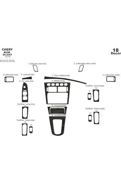 Marscockpitdesign تشيري علا كونسول-توردتو 2007 18 قطعة