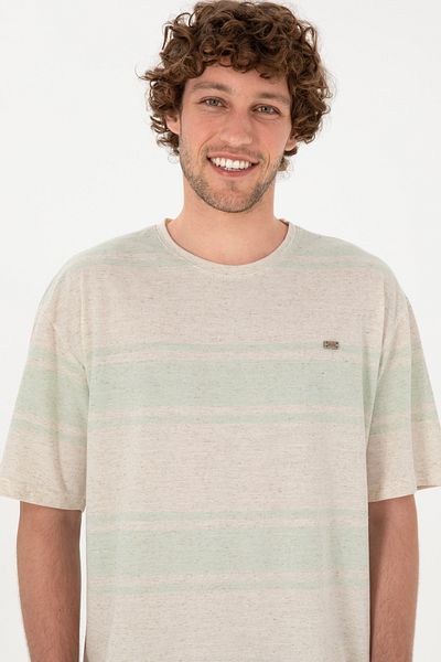 U.S. Polo Assn. Men's Comfort Fit Crew Neck Water Green T-Shirt 50299742-Vr048