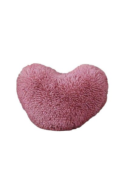 JOJO HOME Decorative Pillow, Heart Shape, 40x30 cm, Fluffy Microfiber, Dusty Pink, Jojo