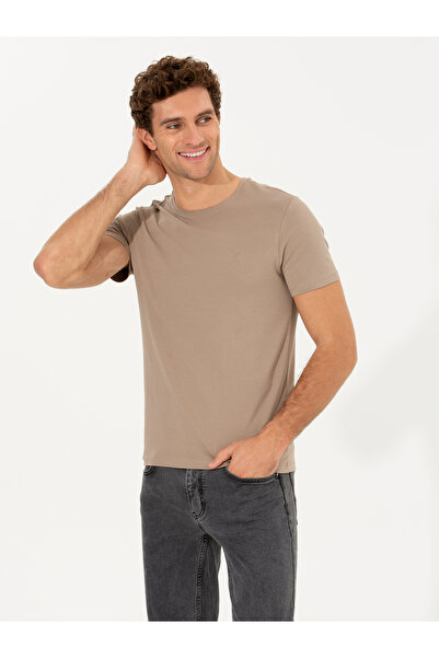 Cacharel Mink Crew Neck Slim Fit Basic T-Shirt 50263987-Vr052