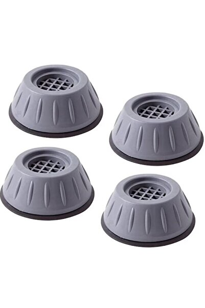 WELLY Set 4 non-slip feet for washing machine, noise reduction, TPR rubber, 3.5x7.8 cm, gray