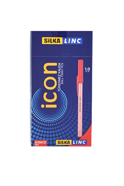 Silka Linc Icon 1.0 mm Needle Tip Ballpoint Pen Red 50 Units
