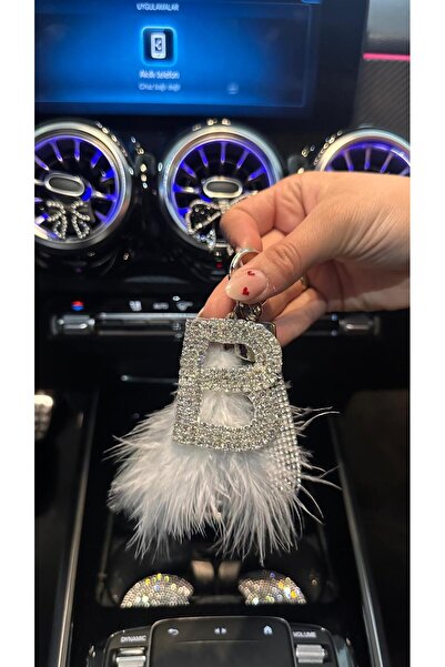 Oasis Life HARFLİ TAŞ KAPLI RENKLİ TÜYLÜ ANAHTARLIK SET B HARFİ