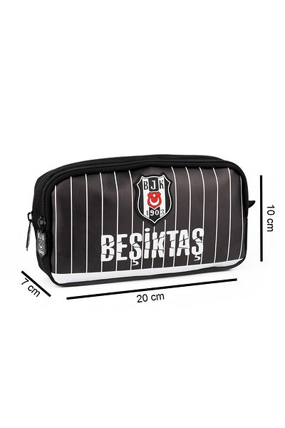 Beşiktaş Τσάντα στυλό από συνθετικό δέρμα με μοτίβο με λεπτή ράβδο 2 θέσεων (25355)