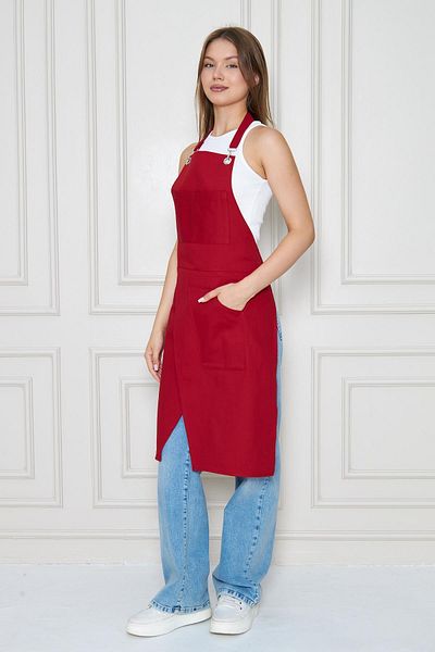 Si&Su Unisex Artist Apron – Cotton, Pocketed, Adjustable Strap – Gardener, Painter, Teacher Apron