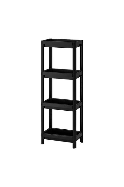 Asos Home Etajera depozitare baie - bucatarie cu 4 rafturi din plastic, negru