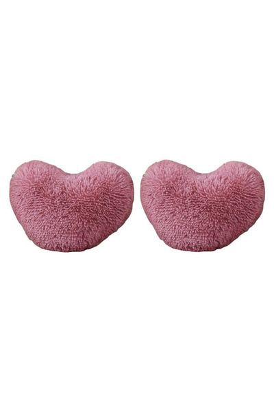 OEM Set 2 Decorative Pillows Fluffy, Heart Shape, MS STAR@, 40x30x10cm, Pink
