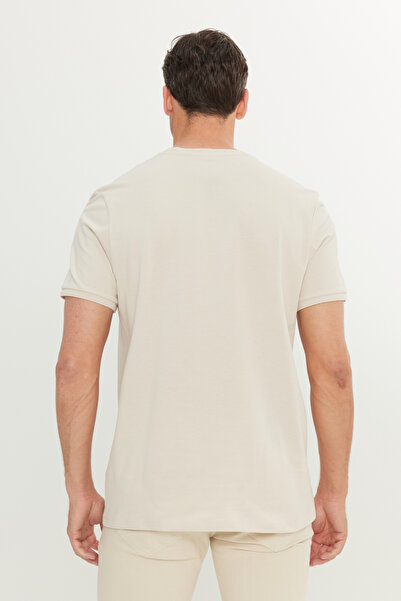 ALTINYILDIZ CLASSICS Μπλουζάκι από 100% ΒΑΜΒΑΚΙ εφαρμοστό ΣΤΡΟΓΓΥΛΟ ΣΤΡΟΓΓΥΛΟ ΜΠΕΖ ΜΠΛΟΥΖΑ