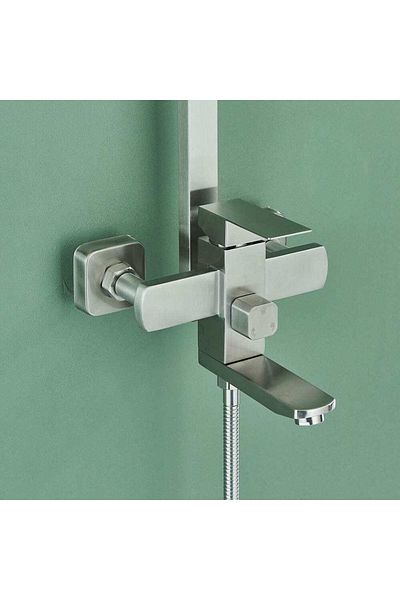CasaVie Shower column, with square shower head and rain effect, silver, code 1436