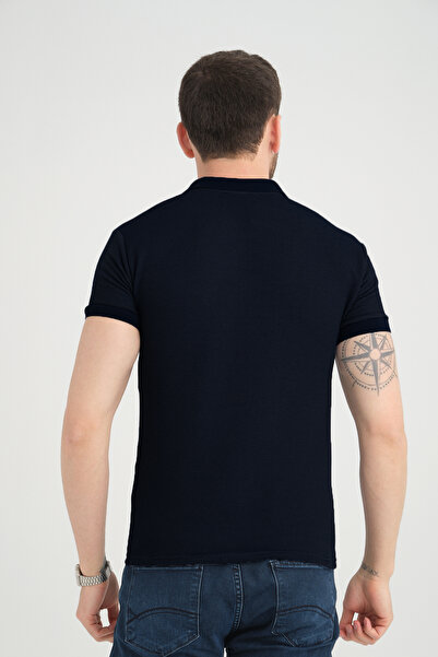 Varetta Ανδρικό μπλουζάκι με κοντό μανίκι βάφλα με μαύρο γιακά πόλο