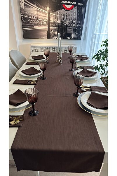 Decamor home 6 ad Kahverengi Kumaş Kaşıklık