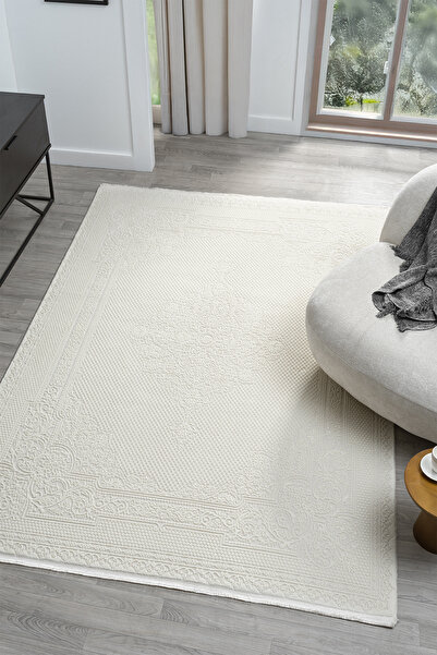 Dream White Carpet Modern Carpet Cotton Base Easy to Clean Living Room Bedroom Rug 13846A