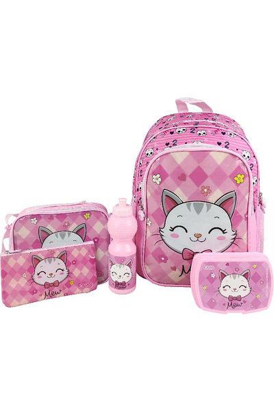 Roco Cat 5-in-1 Value Set Backpack with Accessory – 16 Inch School Bag Kit for Kids