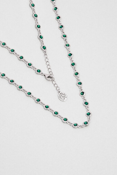 So CHIC... Rosalinda 18 Ayar Beyaz Altın Kaplama 45 Cm Gümüş Kolye