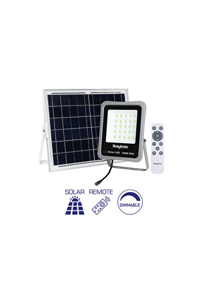 Braytron PROIECTOR CU LED FL, SOLAR+TELECOMANDA, DIM P:100W, C:30W, 6500K IP65