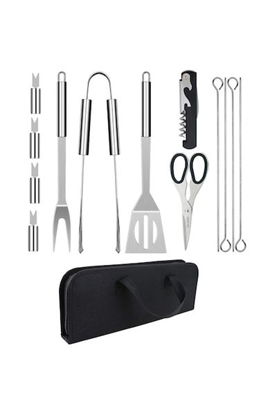 OEM Set Ustensile pentru Gratar, 13 piese, Otel inoxidabil, GRUNBERG